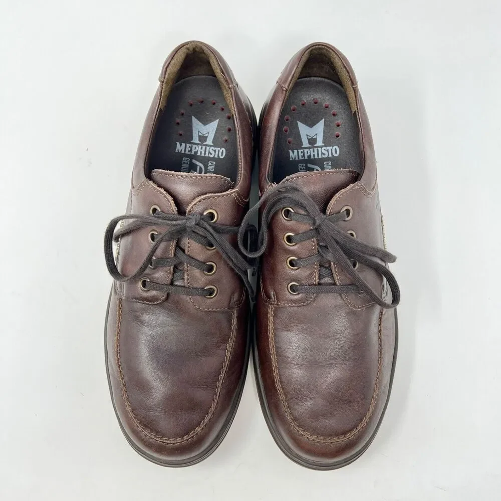 Mephisto Douk Waterproof Oxford Shoes Mens Brown Chestnut Leather US 7.5 EUR 7